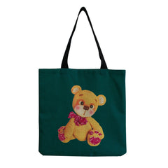 Women Beach Shoulder Bag Bear Printed Casual Tote Handbag