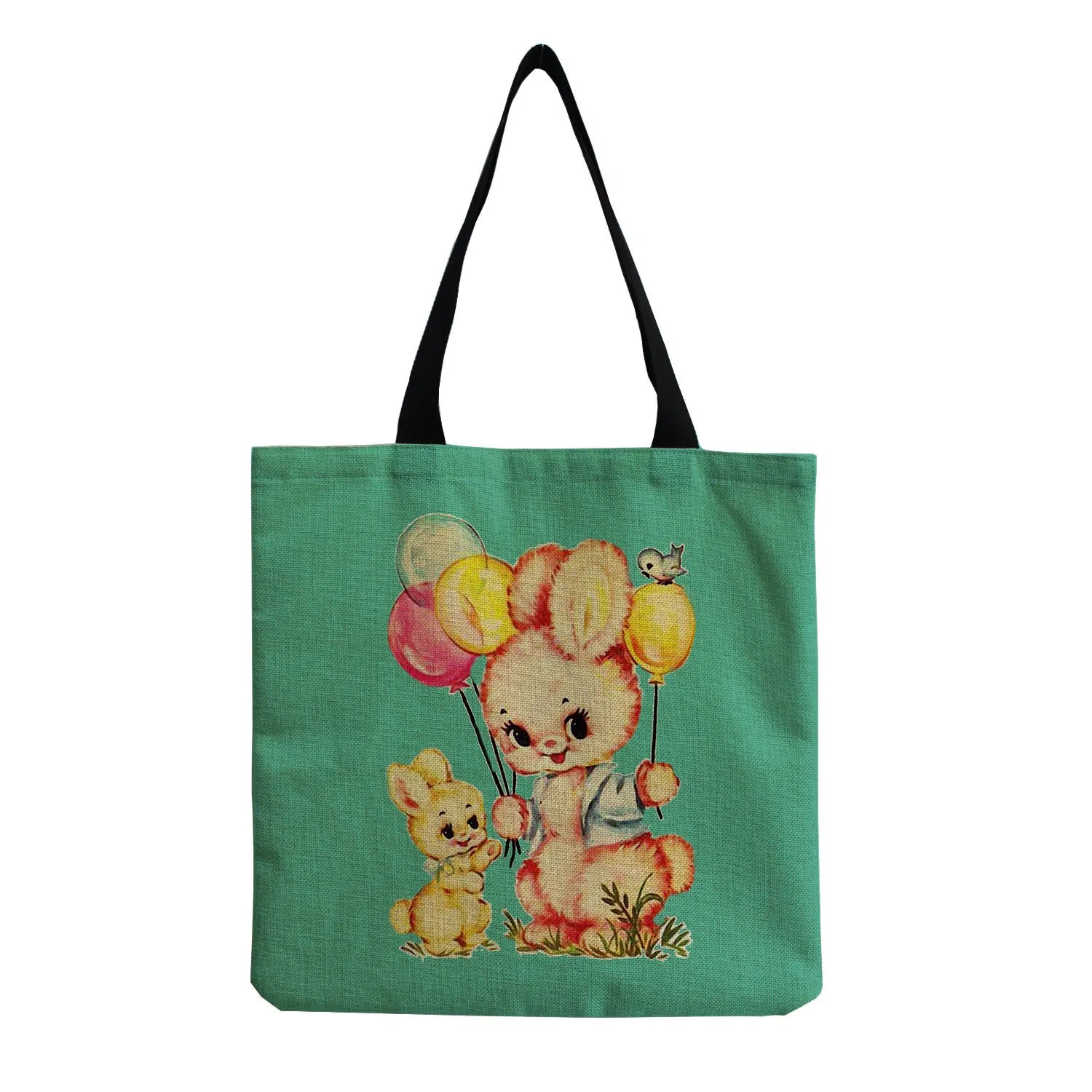 Women Beach Shoulder Bag Bear Printed Casual Tote Handbag