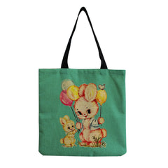 Women Beach Shoulder Bag Bear Printed Casual Tote Handbag