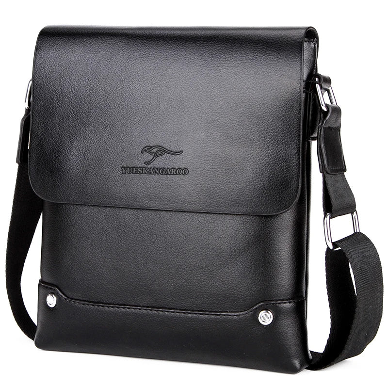 YUES KANGAROO Men Business Messenger Bag PU Leather Shoulder Bag