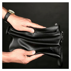 YUES Kangaroo Leather Envelope Men Clutch Bag High Capacity Purse Male Wallet