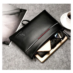 YUES KANGAROO Men Clutch Bag Soft Leather Large Capacity Envelope Wallet
