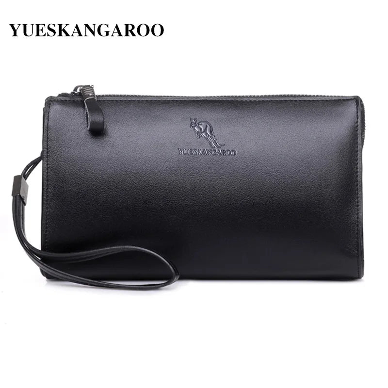 YUES KANGAROO Men Clutch Bag Leather Purse Business Wallet