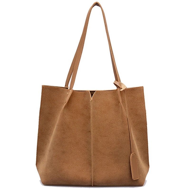 Soft Leather Women Bag 2PCS Handbags Set Female Shoulder Bags