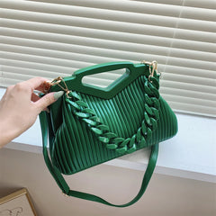 Women's Triangle Handbag & Pleated Shoulder Bag