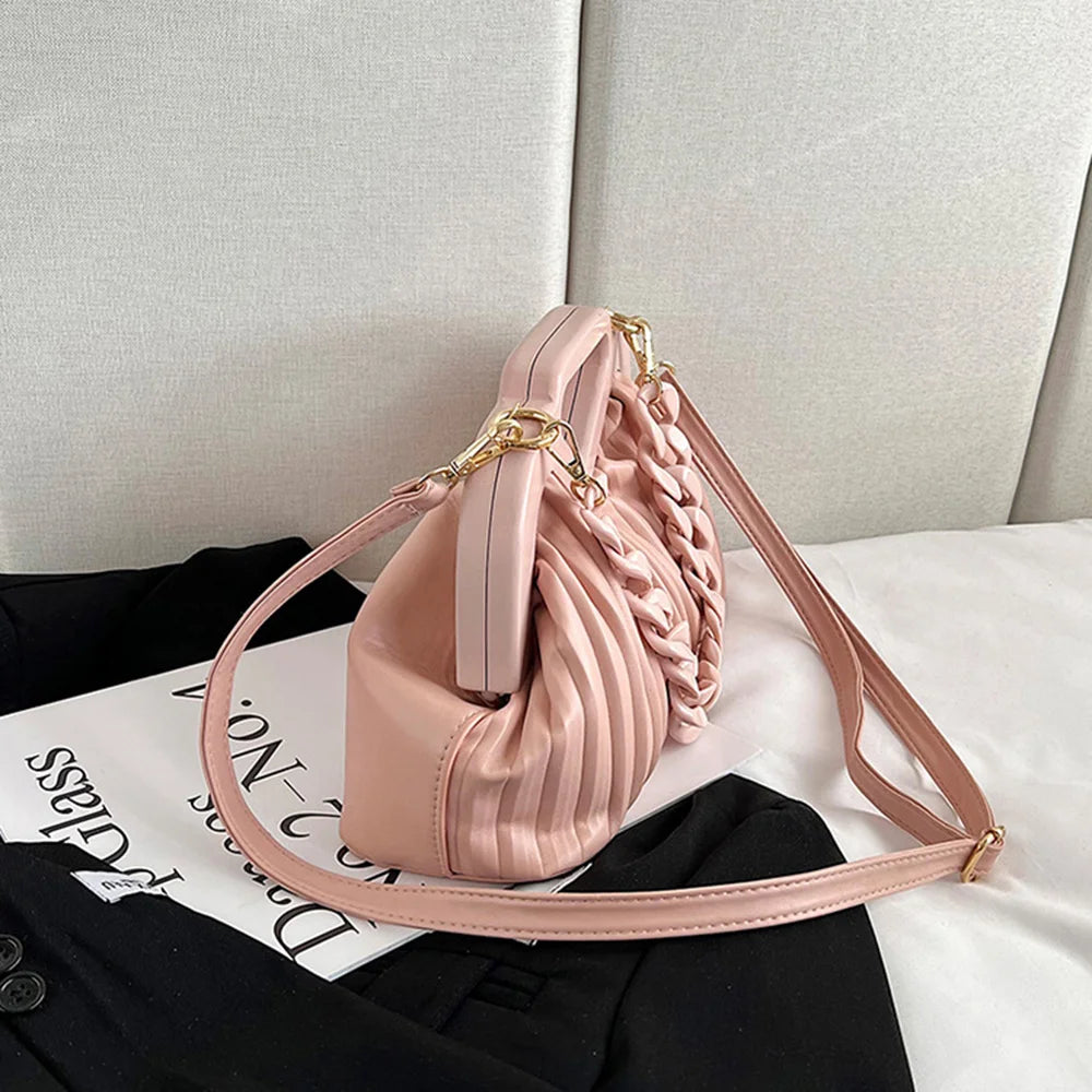 Women's Triangle Handbag & Pleated Shoulder Bag
