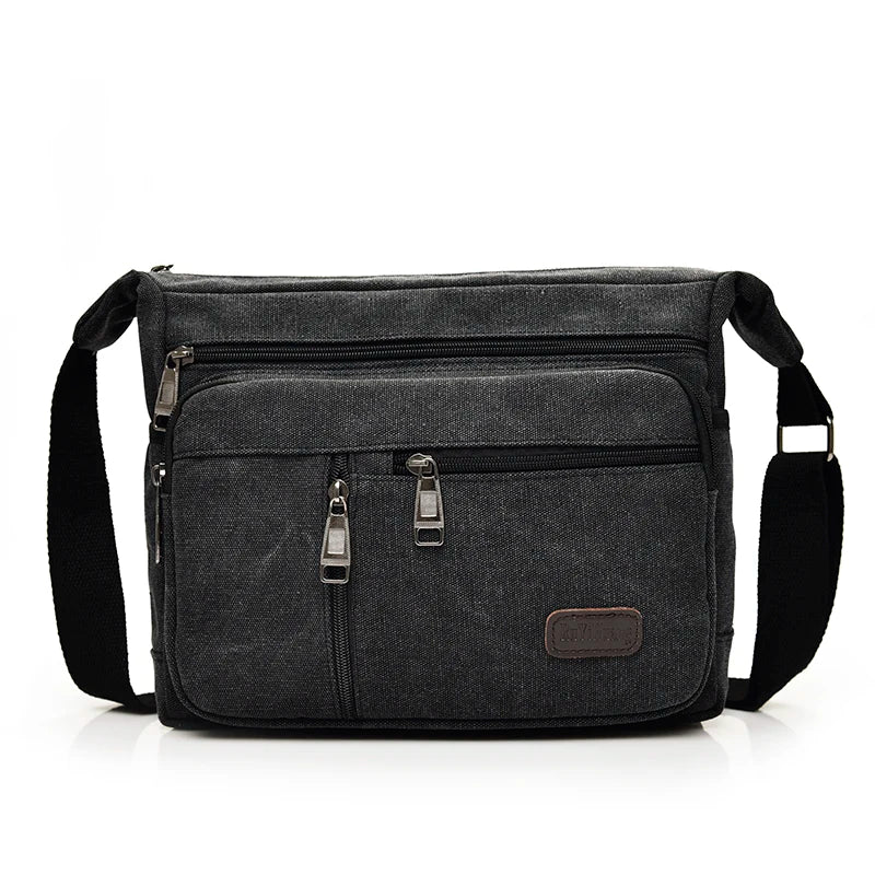 YUTUO Canvas Business Handbag Casual Vintage Trunk Men's Messenger Bag