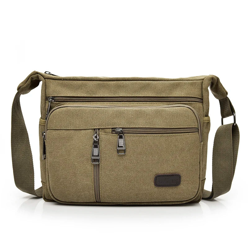 YUTUO Canvas Business Handbag Casual Vintage Trunk Men's Messenger Bag