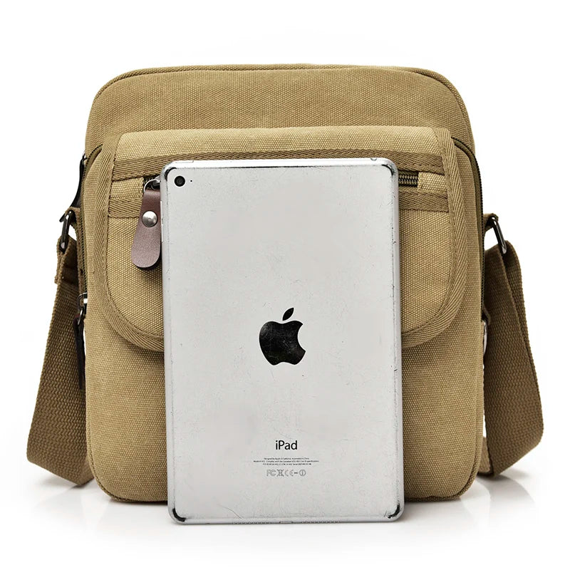 YUTUO Canvas Trunk Men's Crossbody Shoulder Messenger Bag