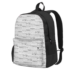 YA Book Quotes Backpacks Men's & Women's Bags Zipper Close Female Backpacks