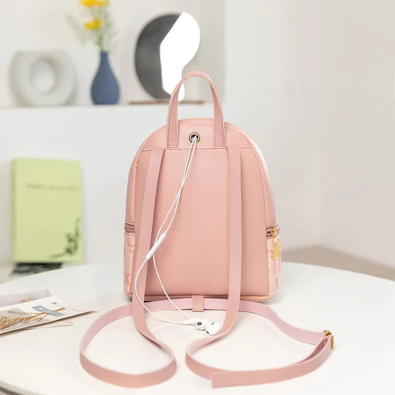 Yaoku Printed Backpack Cross-body Shoulder Bag Casual Shoulder Pu Bag