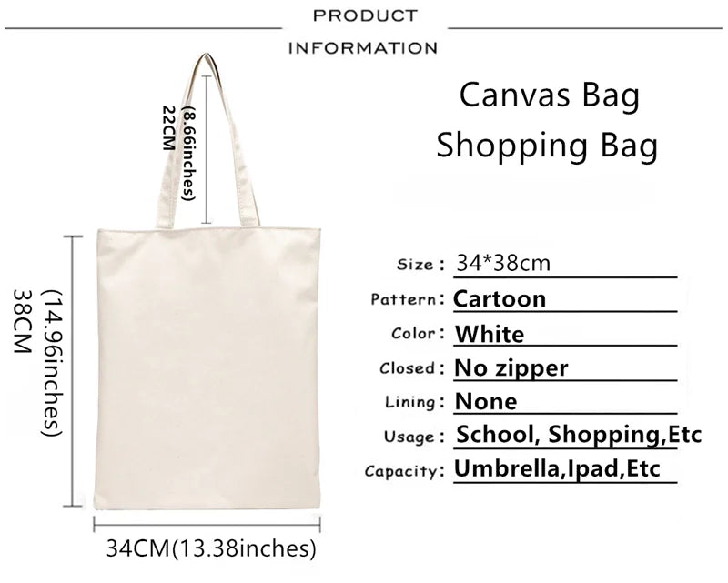Yarichin Club Canvas Shopping Bag Reusable Foldable Cotton Shopper