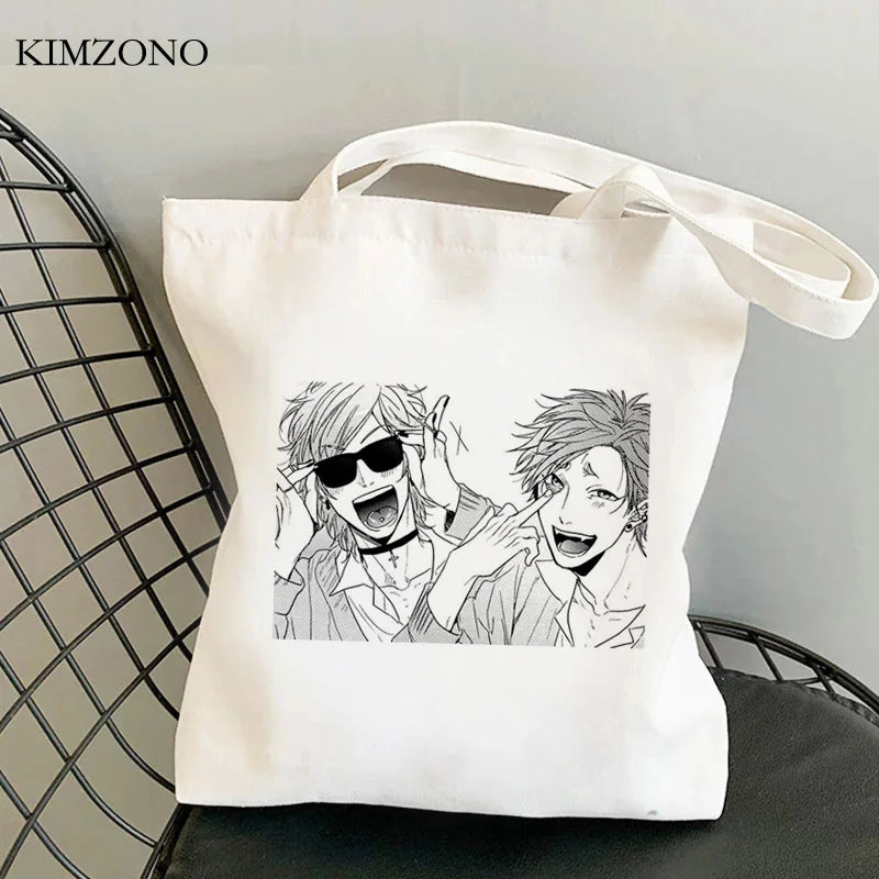 Yarichin Club Canvas Shopping Bag Reusable Foldable Cotton Shopper