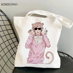 Yarichin Club Canvas Shopping Bag Reusable Foldable Cotton Shopper