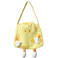 Yellow Cheese Canvas Shoulder Bag Large Capacity Crossbody Bags