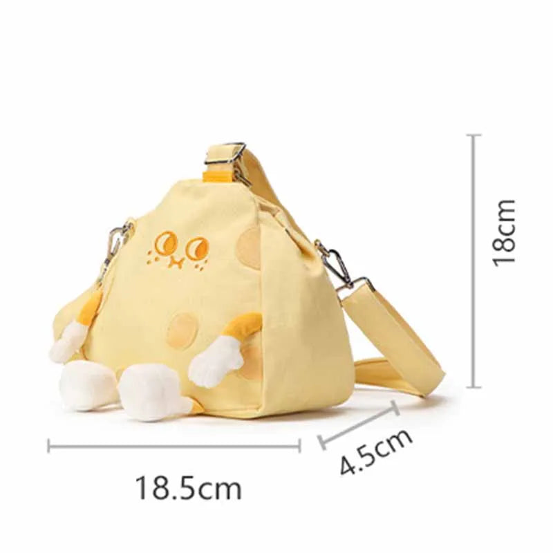 Yellow Cheese Canvas Villain Outdoor Shopping Girl Party Small Bag