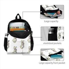 Yellow Crackhead Bunny Backpack For Student School Laptop Travel Bag