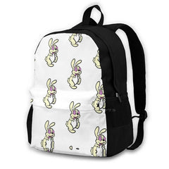 Yellow Crackhead Bunny Backpack For Student School Laptop Travel Bag