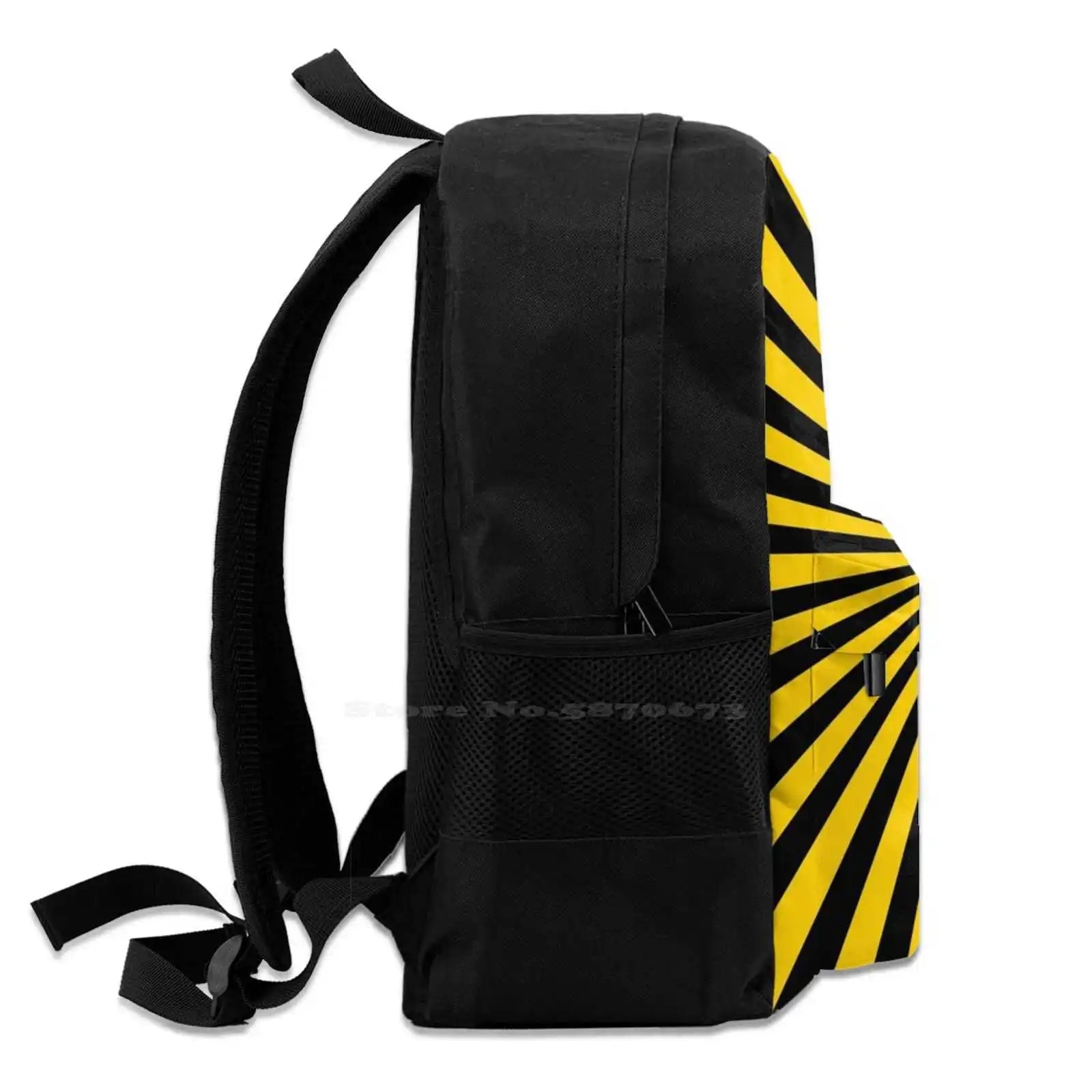 Yellow Linen Illusion Pattern Backpack