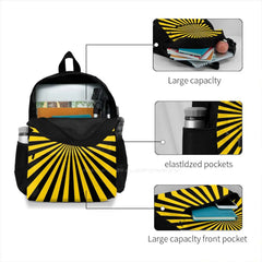 Yellow Linen Illusion Pattern Backpack