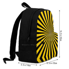 Yellow Linen Illusion Pattern Backpack