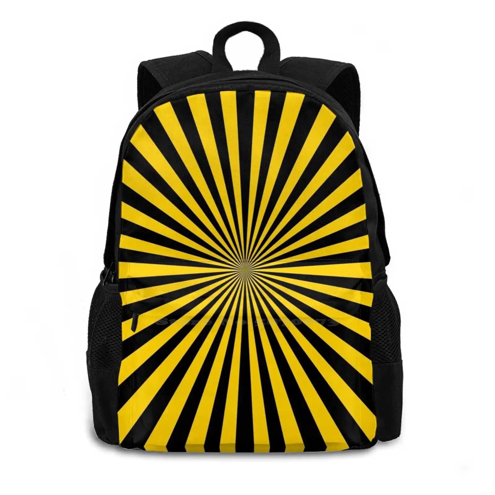 Yellow Linen Illusion Pattern Backpack