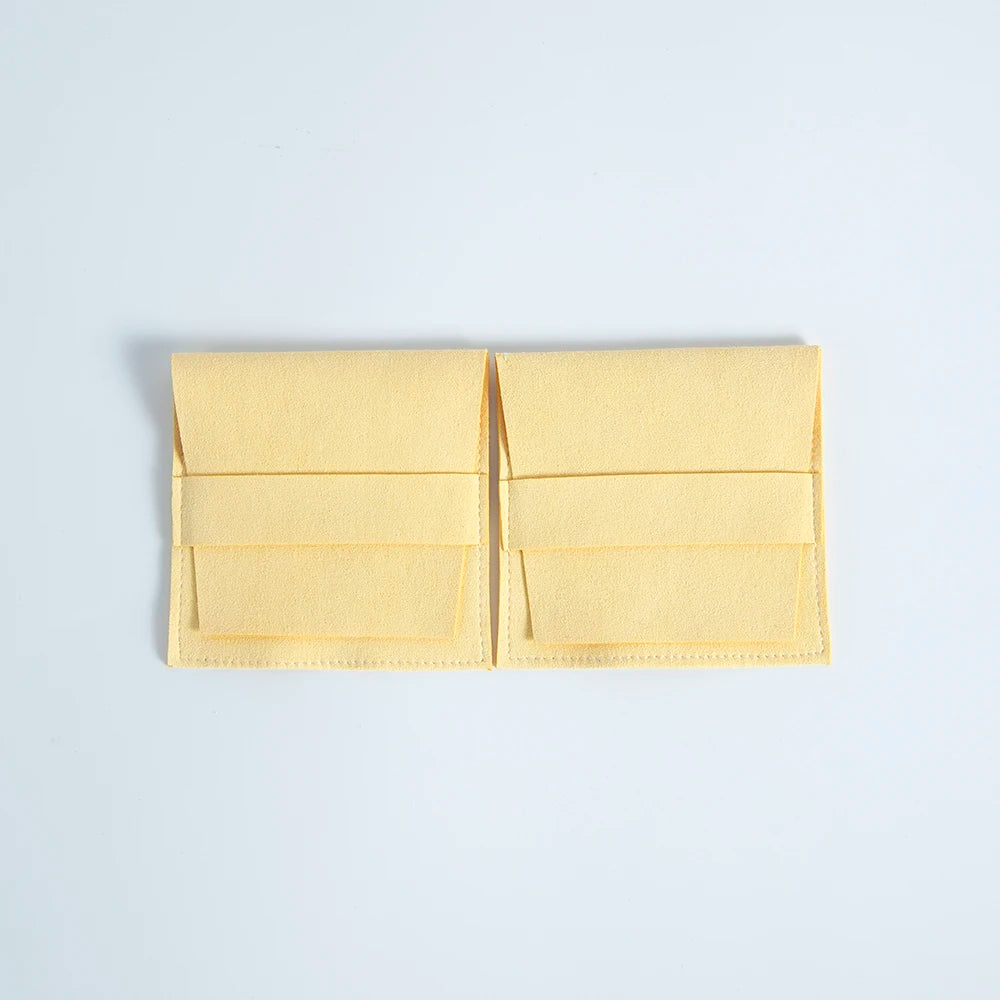 Yellow Microfiber Gift Bags 8x8cm Jewelry Accessories Pouch Wedding Favor