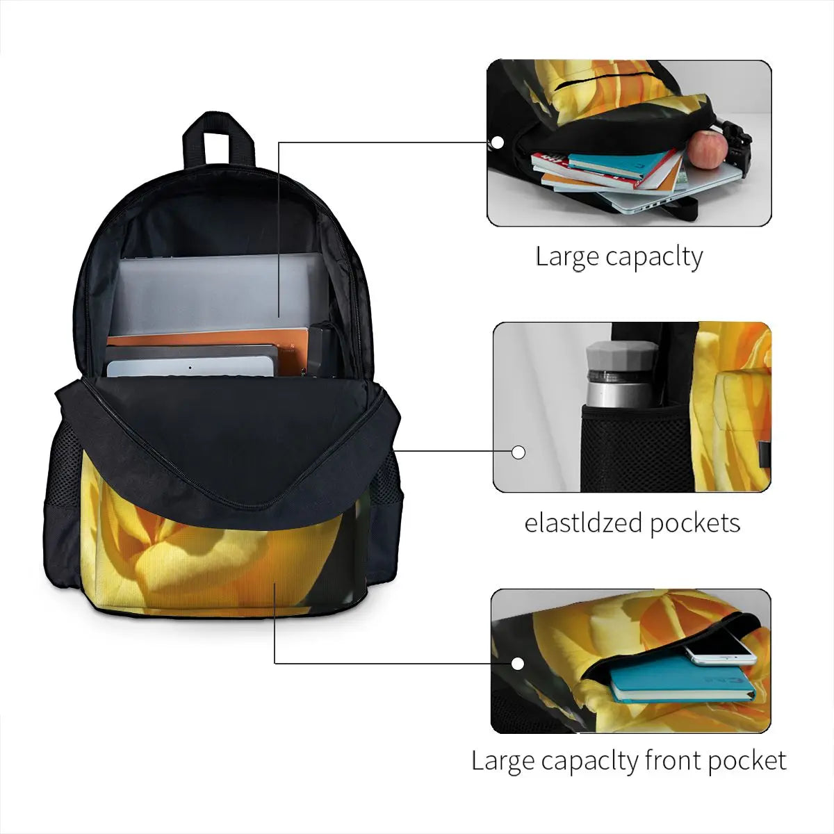 Yellow Rose Backpacks Men's & Women's Bag School Bags