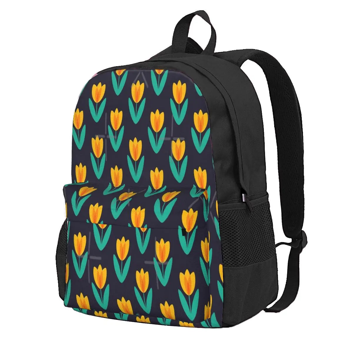 Yellow Tulip In Midnight By Backpacks Men's Backpacks Bags For Women Bag