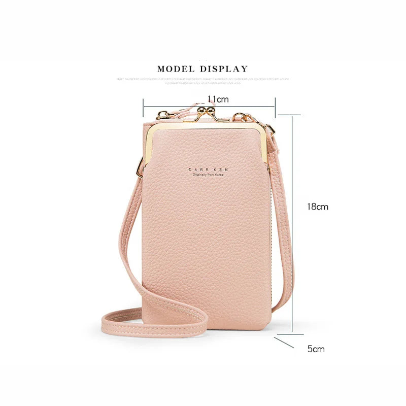 Yellow Women Bag Cell Phone Pocket Pu Leather Ladies Crossbody Bags Purse