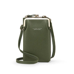 Yellow Women Bag Cell Phone Pocket Pu Leather Ladies Crossbody Bags Purse