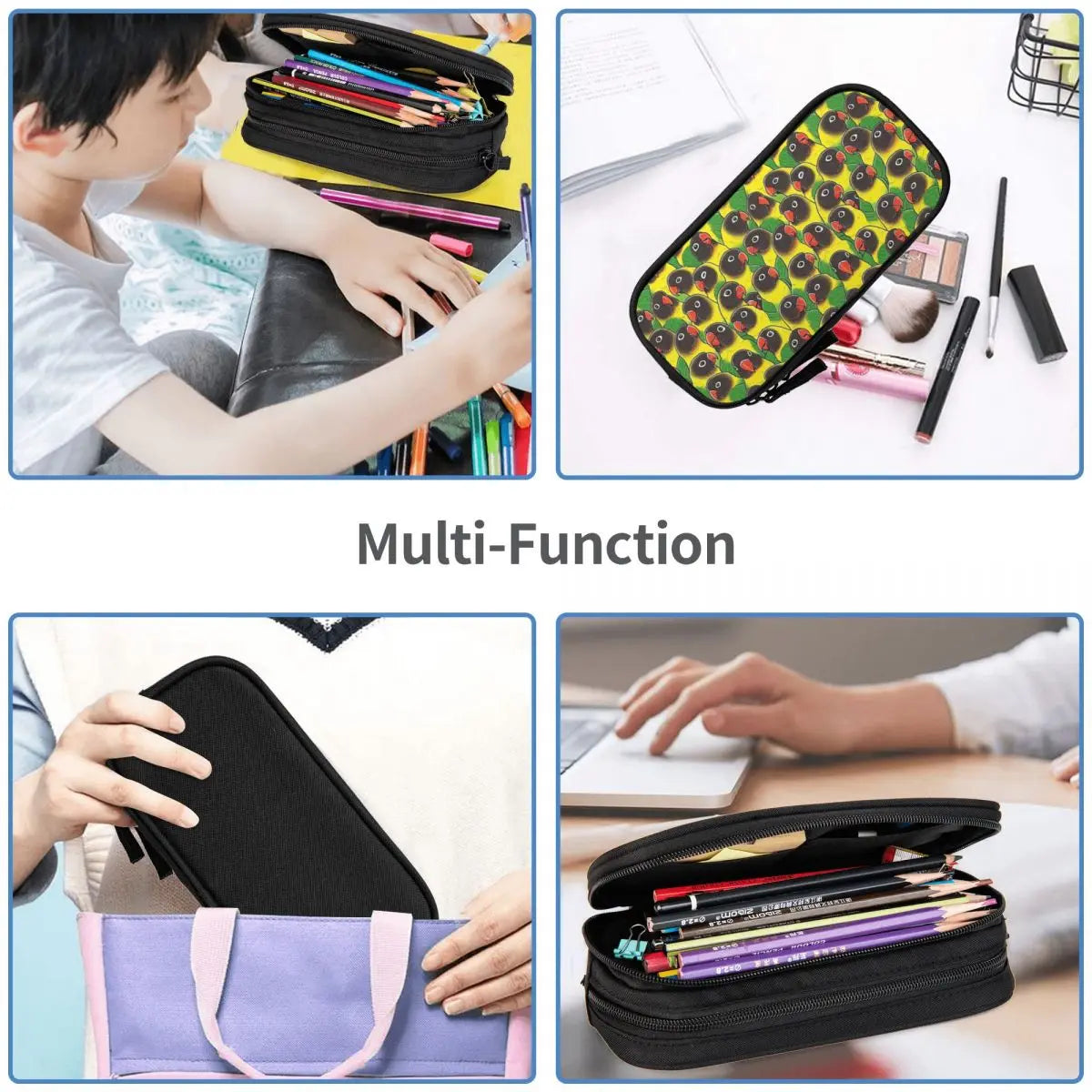 Lovebird Pen Box Student School Anime Zipper Pen Bag Pencase Gift