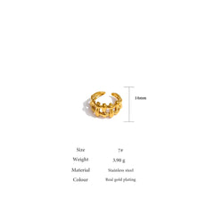 316L Stainless Steel Chain Ring 18K Plated Waterproof Jewelry
