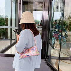 Cartoon Women Handle Bag PU Leather Shoulder Totes Vintage Top Female Clutch