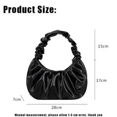 Women Retro Handbag PU Leather Shoulder Totes Vintage Folds Pack