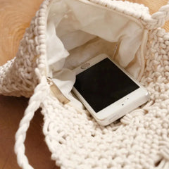 Vintage Rattan Woven Handbag Tassel Messenger Shoulder Bag