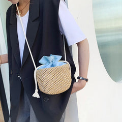 Rattan Woven Straw Bags for Women Bohemia Crossbody Messenger