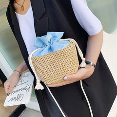 Rattan Woven Straw Bags for Women Bohemia Crossbody Messenger