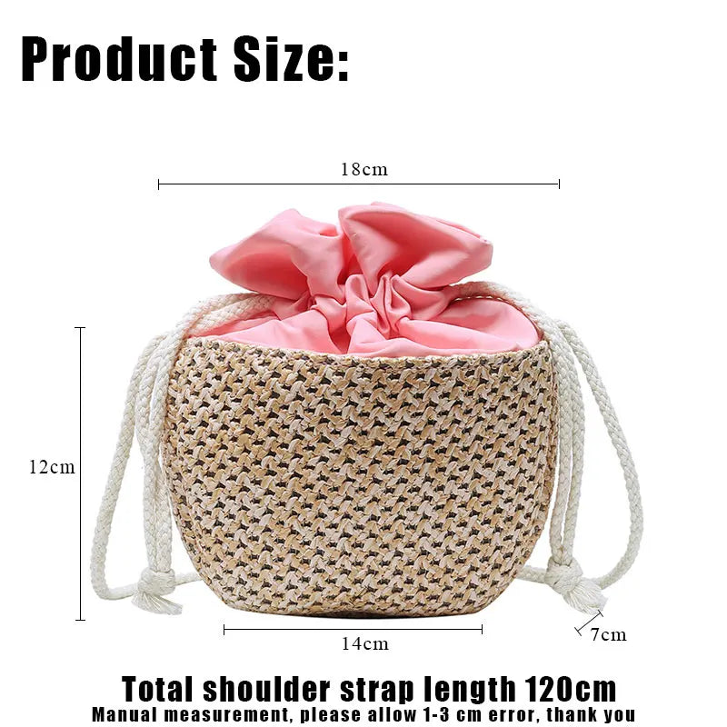 Rattan Woven Straw Bags for Women Bohemia Crossbody Messenger