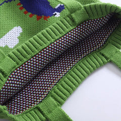 Japanese Womens Knitting Shoulder Bags Dinosaur Cartoon Shopping Bag