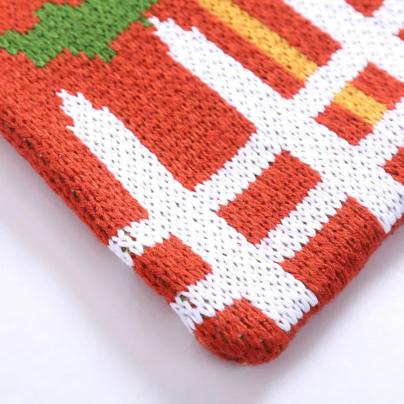 Knitted Shopping Bag Cartoon Shoulder Handbags for Women