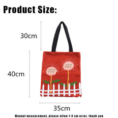 Knitted Shopping Bag Cartoon Shoulder Handbags for Women