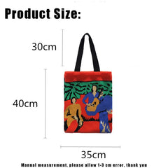 Women's Art Jacquard Knitting Bag Shoulder Tote