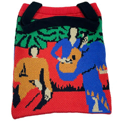 Women's Art Jacquard Knitting Bag Shoulder Tote