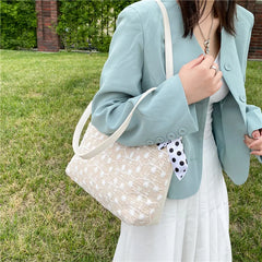 Large Woven Tote Bag Women Summer Handbag Rattan Shoulder Purse Shopper