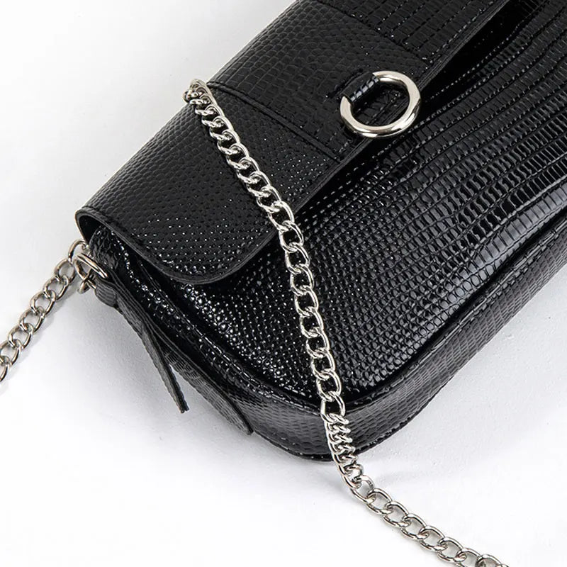 Women Leather Chain Crossbody Pack Shoulder Bag
