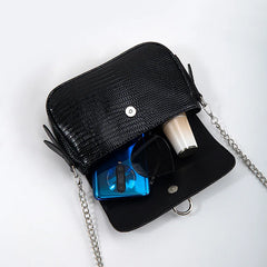 Women Leather Chain Crossbody Pack Shoulder Bag
