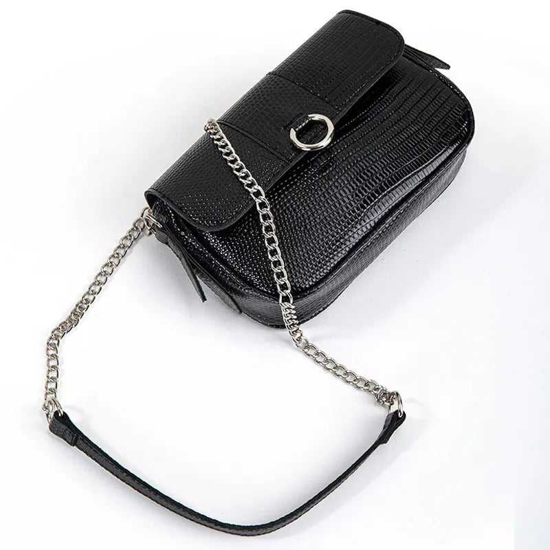 Women Leather Chain Crossbody Pack Shoulder Bag