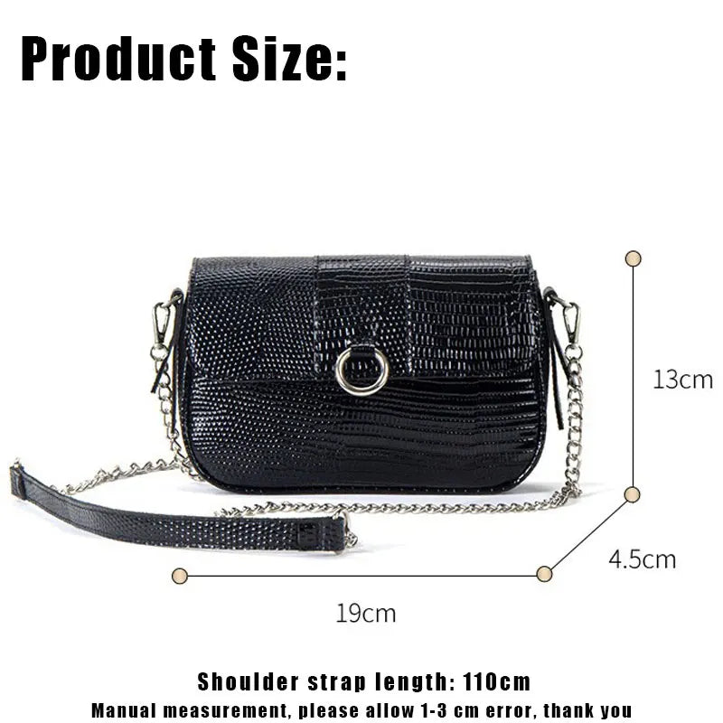 Women Leather Chain Crossbody Pack Shoulder Bag