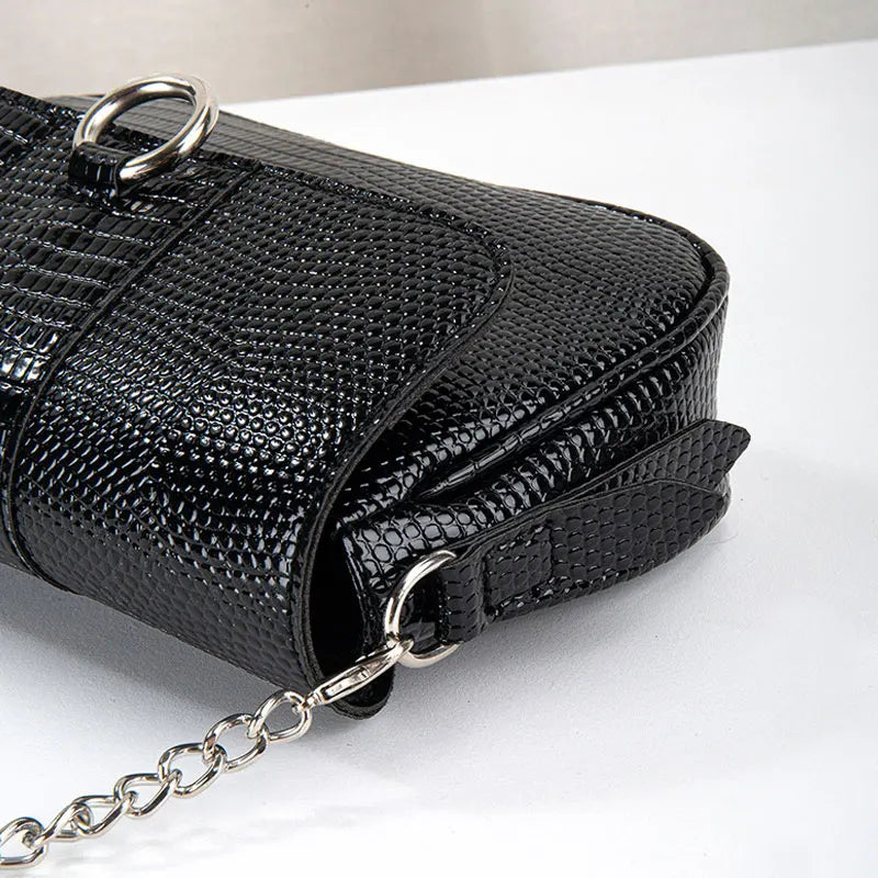 Women Leather Chain Crossbody Pack Shoulder Bag